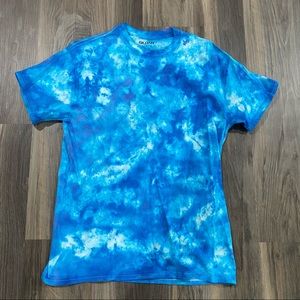 blue tie dye tee shirt